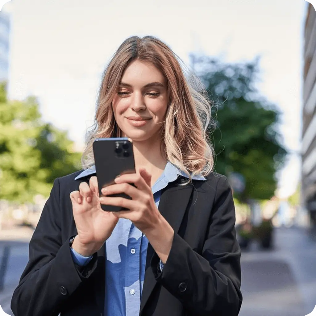 Woman using smartphone